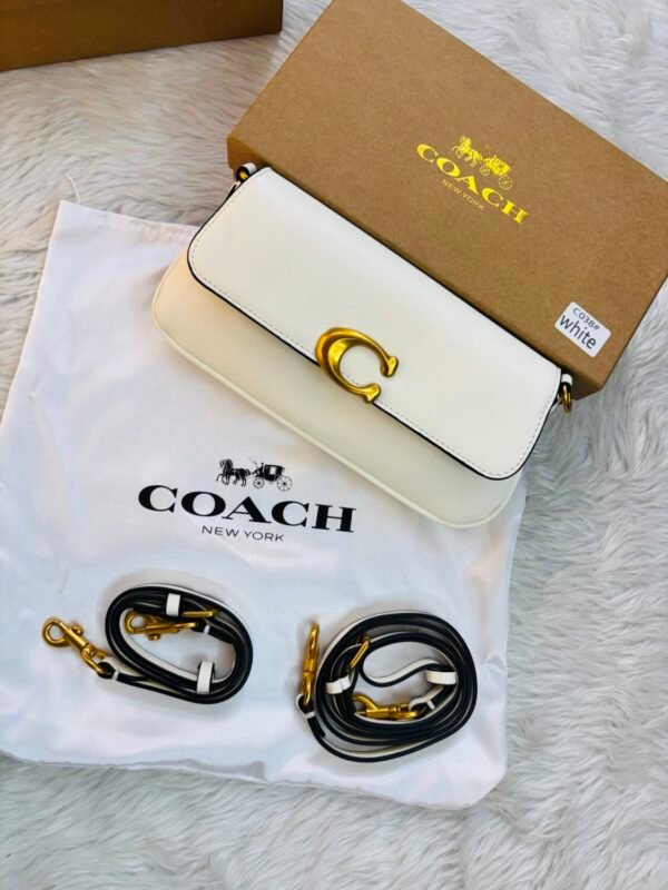 Coach inspired jet shoulder bag white