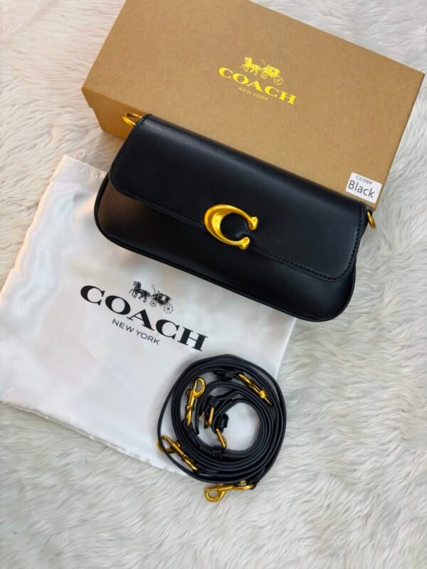 Coach inspired jet shoulder bag black